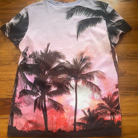 Balmain Men’s Graphic Print‎ Sunset Palms T-Shirt Size M Made In Portugal - Picture 10 of 16